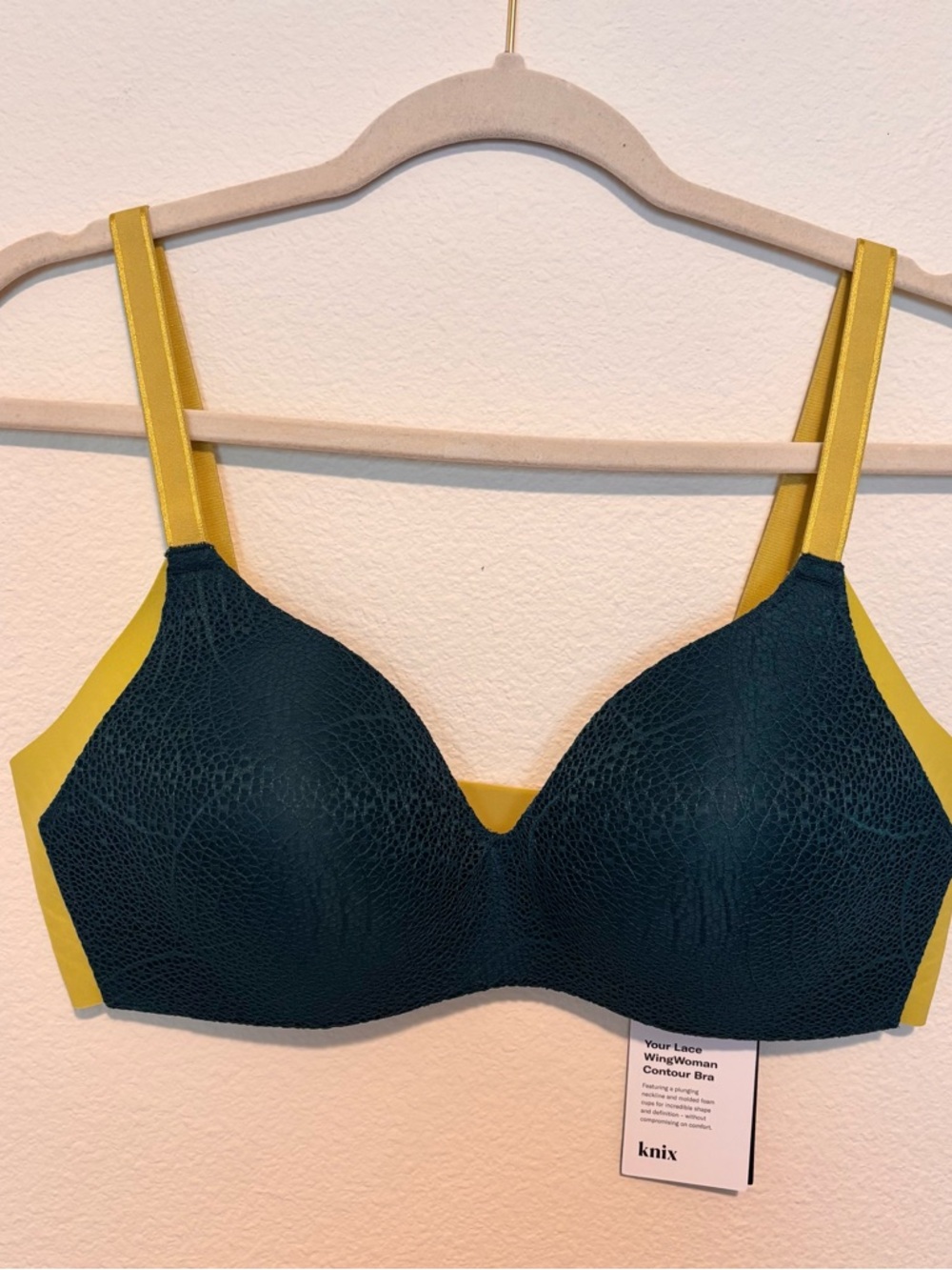 knix Lace WingWoman Contour Bra in Emerald